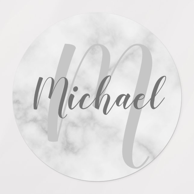 Marble Script Personalized Monogram and Name  (Design 1)