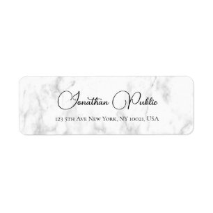 Marble Script Typography Template Return Address