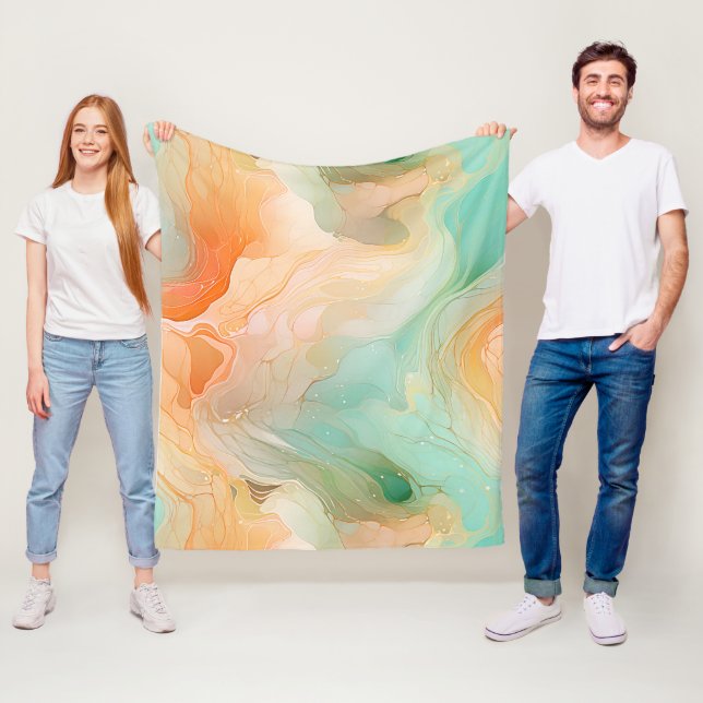 Marble seamless pattern terracotta fleece blanket (In Situ)