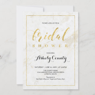 Marble   Simple Modern Typography Bridal Shower Invitation
