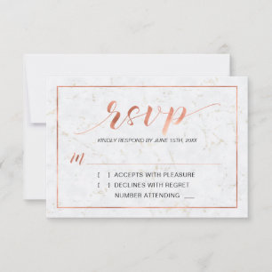 Marble   Simple Modern Typography RSVP Insert Card