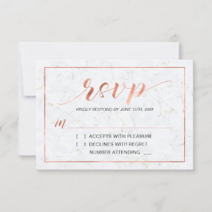 Marble   Simple Modern Typography RSVP Insert Card