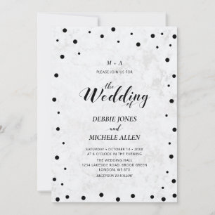 Marble   Simple Modern Typography Wedding Ceremony Invitation