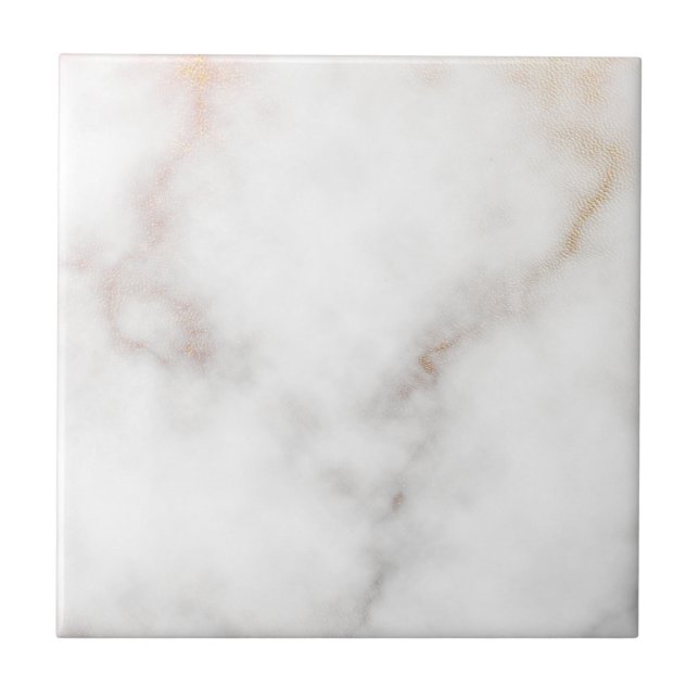 Marble Sparkly Gold Glitter Modern Minimal Simple Tile (Front)