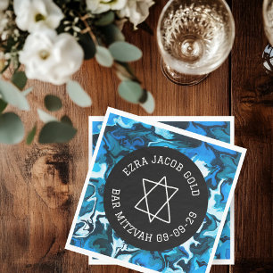 Marble Star of David Custom B'nai Bat Bar Mitzvah  Napkin