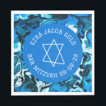 Marble Star of David Custom B'nai Bat Bar Mitzvah  Napkin<br><div class="desc">Perfect napkin for a bar mitzvah, bat mitzvah or other Jewish celebration! Hand made art for you! FULLY CUSTOMIZABLE! Click on “Personalize” above to edit the text. Click "edit using design tool" to adjust the fonts, colours and placements and to delete any part of the design if you prefer. Design...</div>
