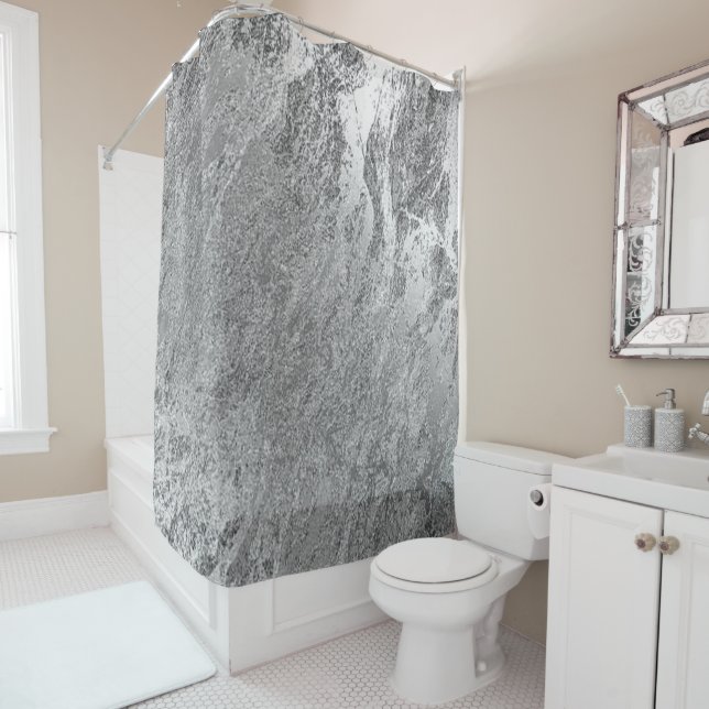 Marble Stone Abstract Metallic Silver Grey Luxury (In Situ)