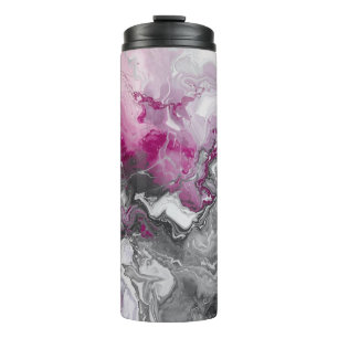 Marble Stone Abstract Pink and Grey Design Thermal Tumbler