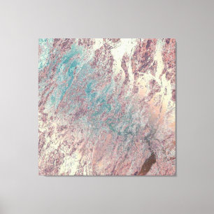 Marble Stone Abstract Teal Aqua Rose Gold Dream Canvas Print