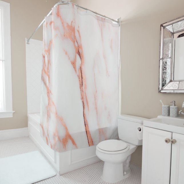 Marble Stone Abstract White Coral Rose Gold Copper (In Situ)