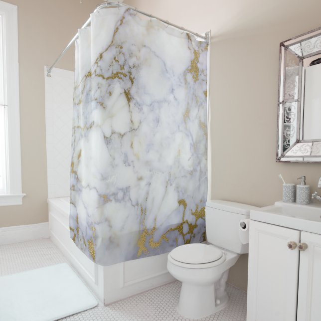Marble Stone Abstract White Grey Gold Carrara Lux (In Situ)