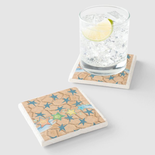 Marble Stone Coaster Atomic (Side)