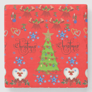 Marble Stone Coaster Christmas