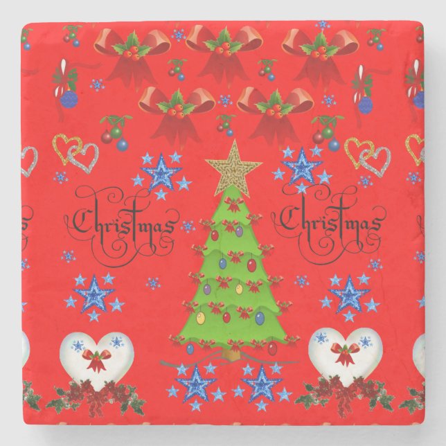 Marble Stone Coaster Christmas (Front)