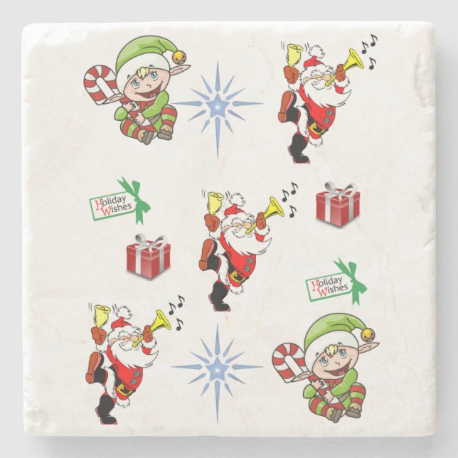 Marble Stone Coaster Christmas (Front)
