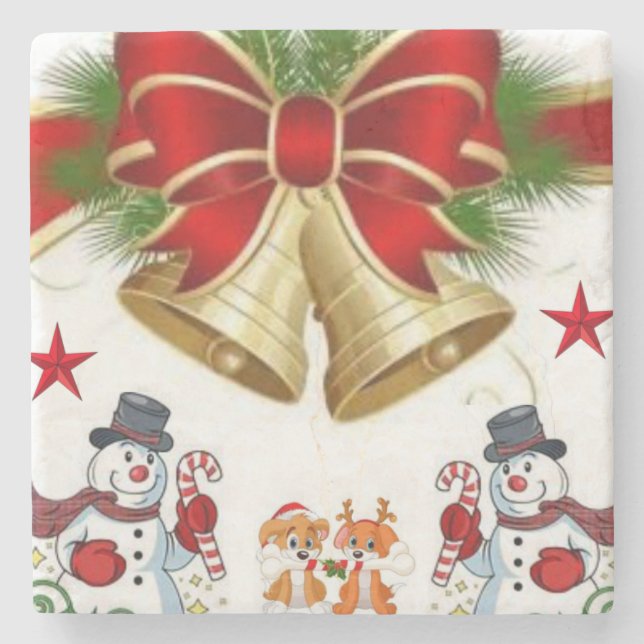 Marble Stone Coaster Christmas (Front)