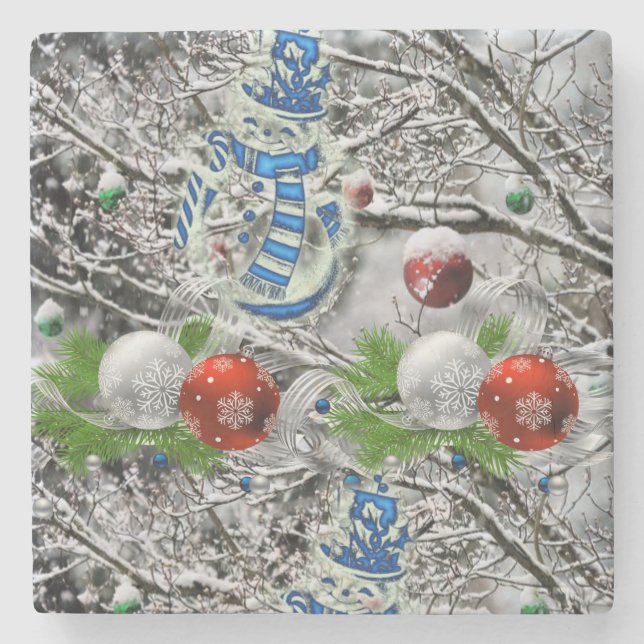 Marble Stone Coaster Christmas (Front)