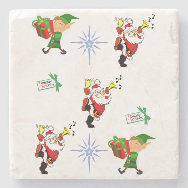 Marble Stone Coaster Christmas (Front)
