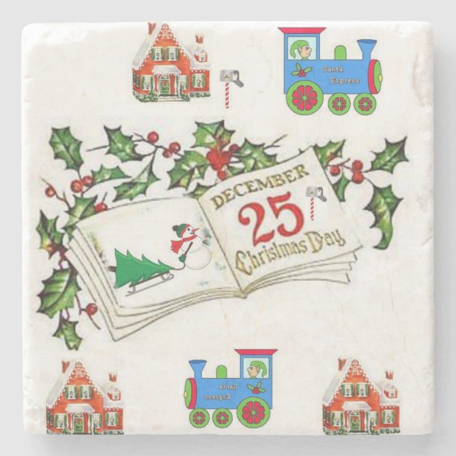 Marble Stone Coaster Christmas (Front)
