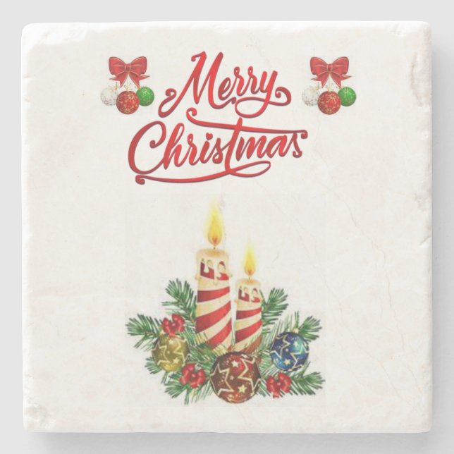 Marble Stone Coaster Christmas (Front)