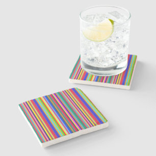 Marble Stone Coaster Colorful Stripe 