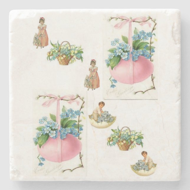 Marble Stone Coaster Easter (Front)