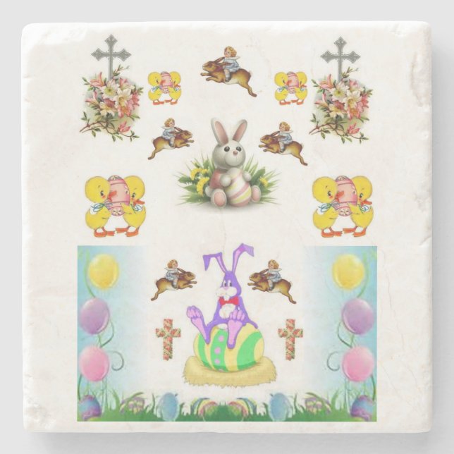 Marble Stone Coaster Easter (Front)
