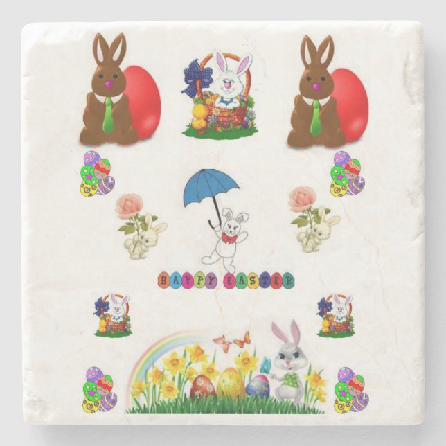 Marble Stone Coaster Easter (Front)