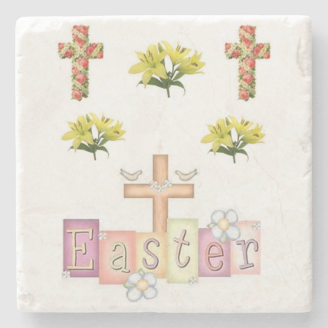 Marble Stone Coaster Easter (Front)