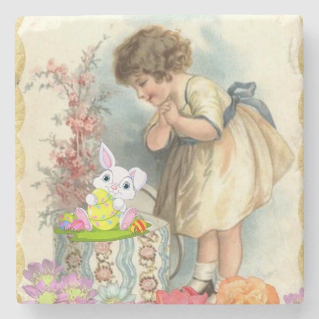 Marble Stone Coaster Easter (Front)