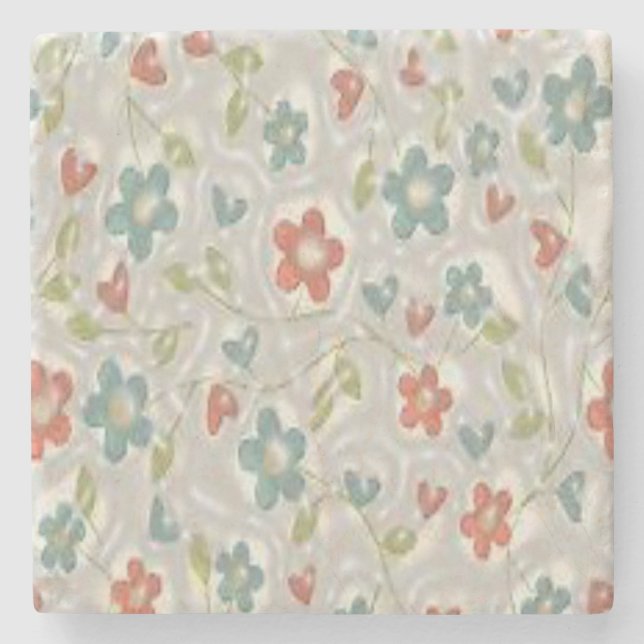 Marble Stone Coaster Floral (Front)