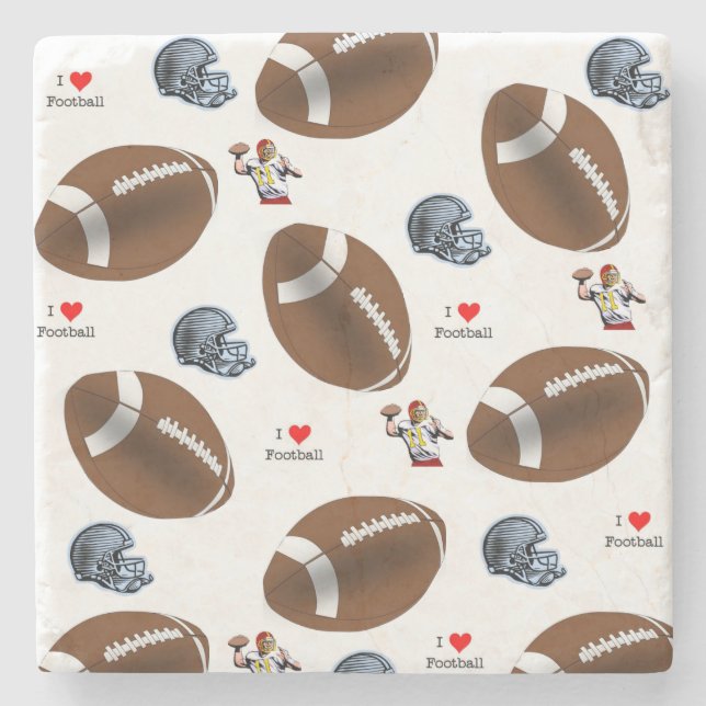 Marble Stone Coaster Football (Front)