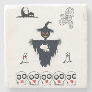 Marble Stone Coaster Halloween