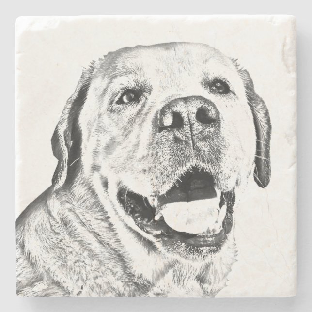 Marble Stone Coaster - Labrador Retriever (Front)