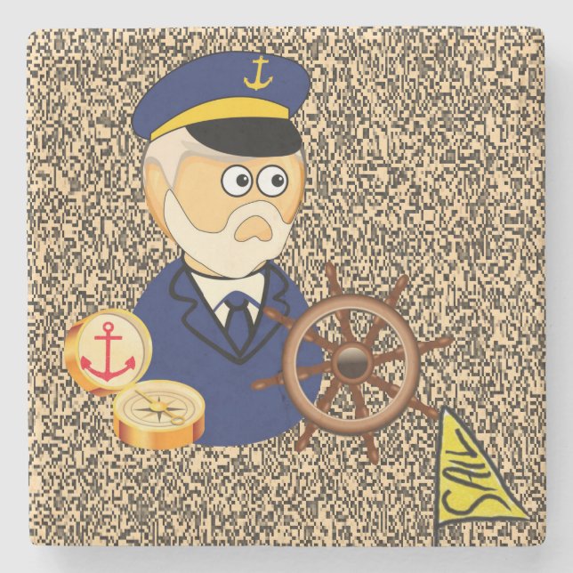 Marble Stone Coaster Sailing (Front)