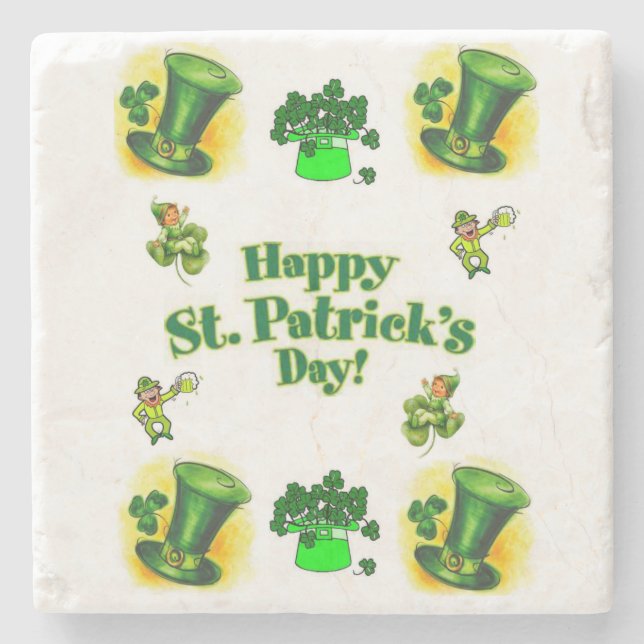 Marble Stone Coaster St. Patrick's Day (Front)
