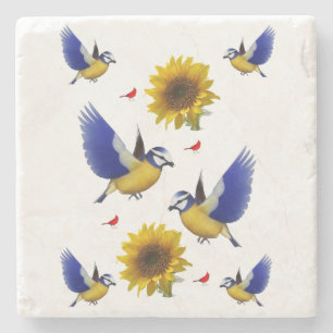 Marble Stone Coaster Sunflower