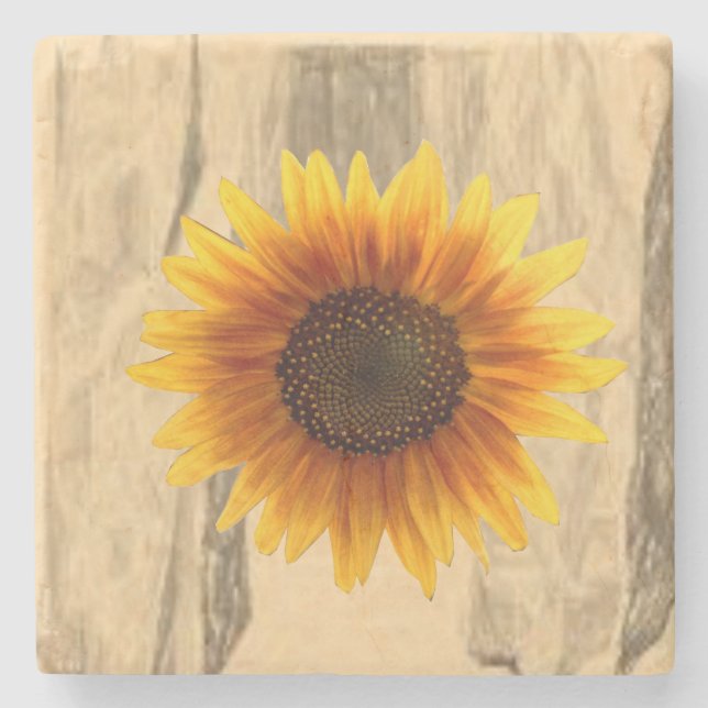 Marble Stone Coaster Sunflower (Front)