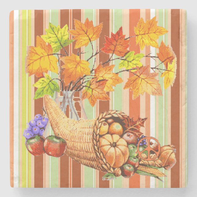 Marble Stone Coaster Thanksgiving (Front)