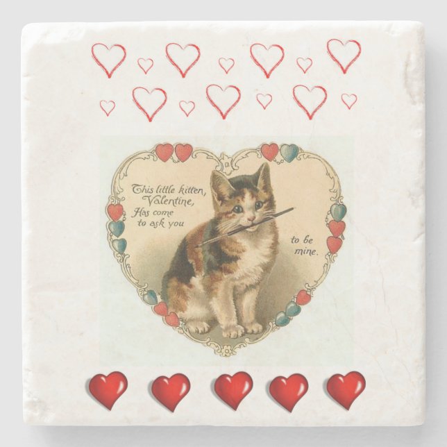 Marble Stone Coaster Valentine's Day (Front)