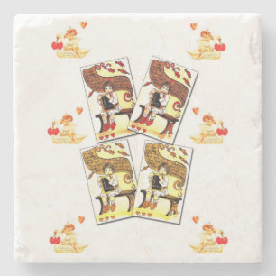 Marble Stone Coaster Valentine's Day