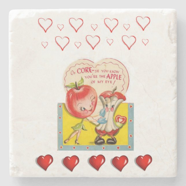 Marble Stone Coaster Valentine's Day (Front)