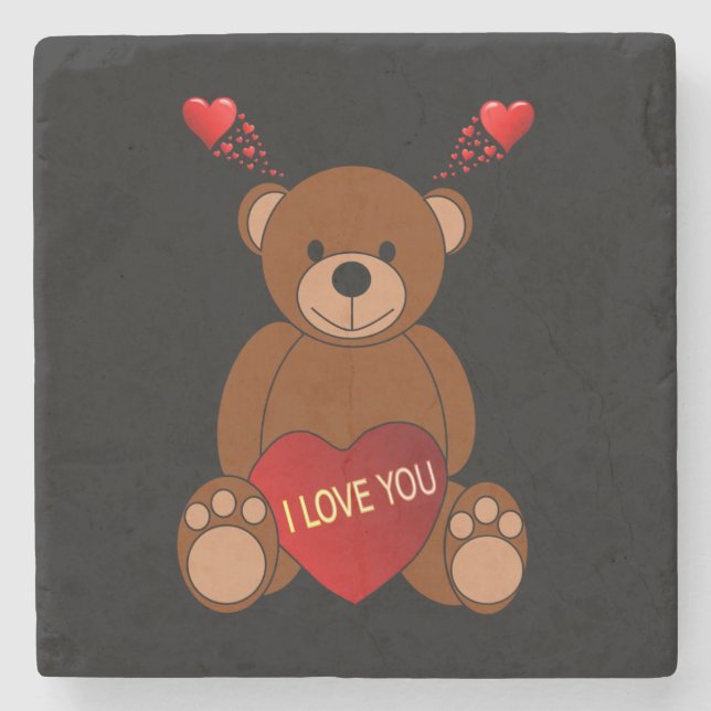 Marble Stone Coaster Valentine&#x27;s Day (Front)