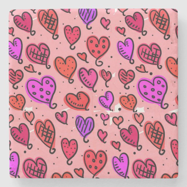 Marble Stone Coaster Valentine's Day (Front)