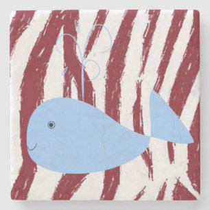 Marble Stone Coaster Whale