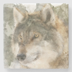 Marble Stone Coaster - Wolf
