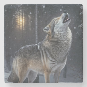 Marble Stone Coaster-Wolf Coaster