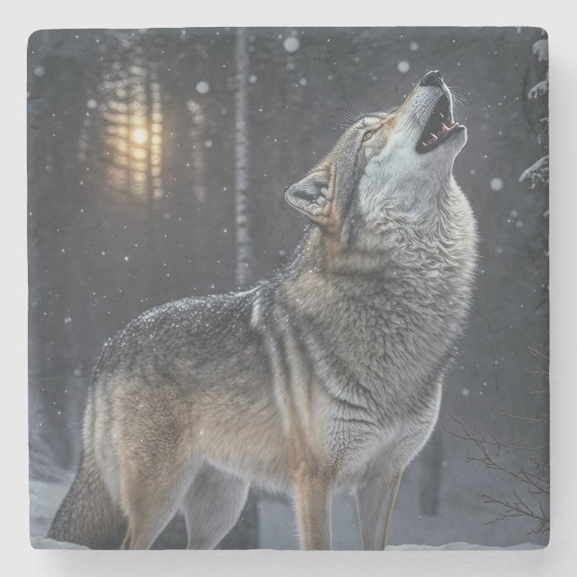 Marble Stone Coaster-Wolf Coaster (Front)