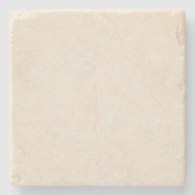 Marble Stone Cream Neutral Tile Background Blank Stone Coaster (Front)