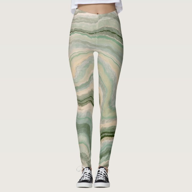 Marble Stone Graphic All-Over-Print Leggings (Front)